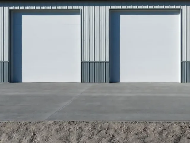 Concrete apron in front of twin garage doors mn