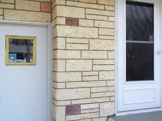 Masonry front porch around doors