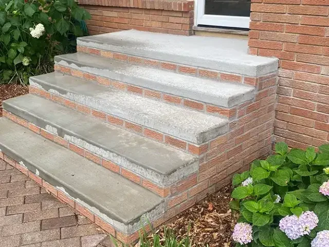 Concrete stairs with brick masonry