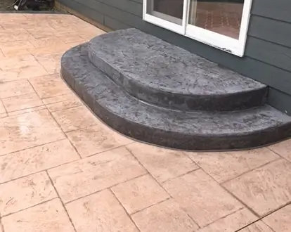 Decorative concrete patio stairs