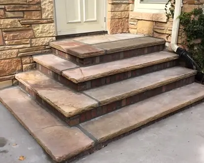 Decorative concrete porch steps