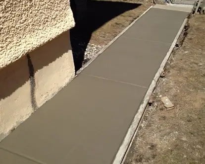 concrete sidewalk under construction