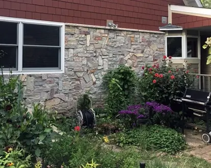 Masonry construction brickwork on home