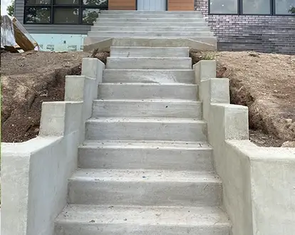 Freshly done concrete steps