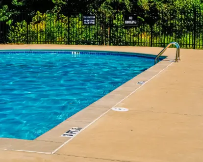 Summer pool concrete deck