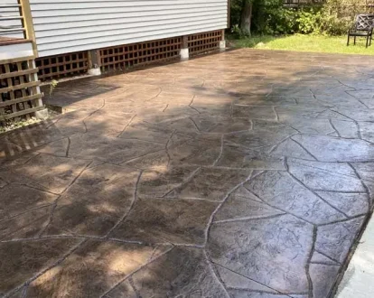 Decorative concrete patio