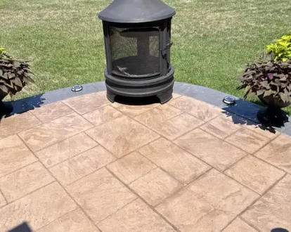 Stamped concrete patio